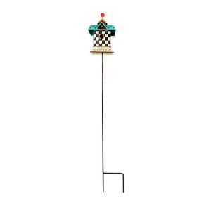 Mackenzie Childs Courtly Check Birdhouse Stake Outdoor Garden Decor Gift NEW